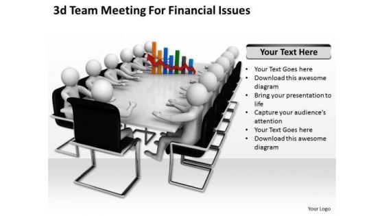 Business Strategy Concepts 3d Team Meeting For Financial Issues Basic