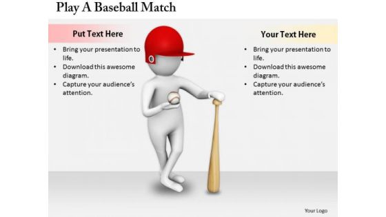 Business Strategy Concepts Play Baseball Match 3d Characters