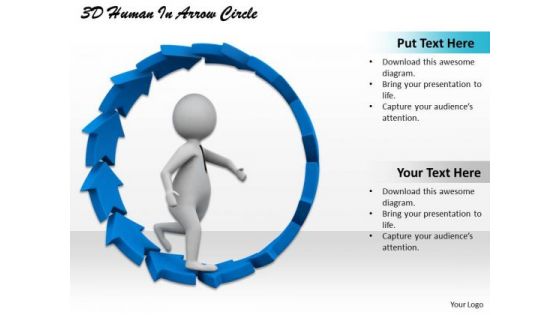 Business Strategy Consultant 3d Human Arrow Circle Concept Statement