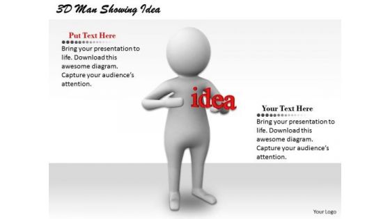 Business Strategy Consultant 3d Man Showing Idea Concept Statement