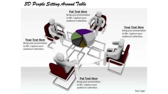 Business Strategy Consultant 3d People Sitting Around Table Characters