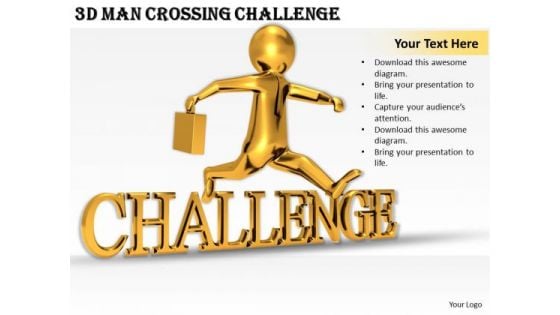 Business Strategy Consultants 3d Man Crossing Challenge Concept