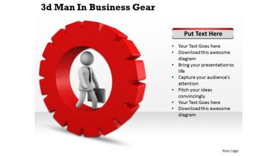 Business Strategy Consultants 3d Man Gear Concept Statement