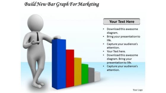 Business Strategy Consultants Build New Bar Graph For Marketing 3d Character Modeling