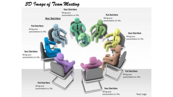 Business Strategy Consulting 3d Image Of Team Meeting Character