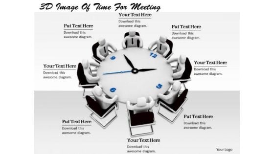 Business Strategy Consulting 3d Image Of Time For Meeting Character