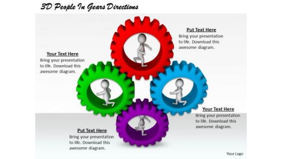 Business Strategy Consulting 3d People Gears Directions Adaptable Concepts