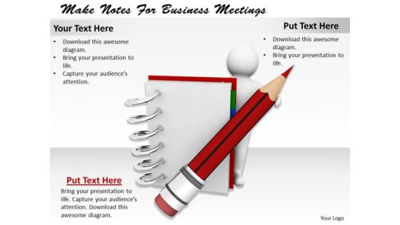 Business Strategy Consulting Make Notes For Meetings 3d Characters