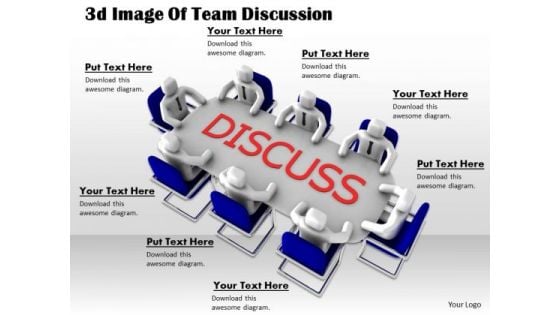 Business Strategy Development 3d Image Of Team Discussion Concepts