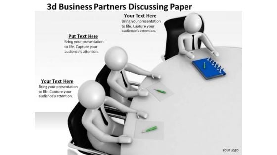 Business Strategy Development 3d Partners Discussing Paper Characters