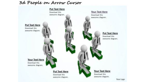 Business Strategy Development 3d People On Arrow Cursor Concept Statement