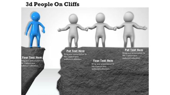 Business Strategy Development 3d People On Cliffs Concept Statement