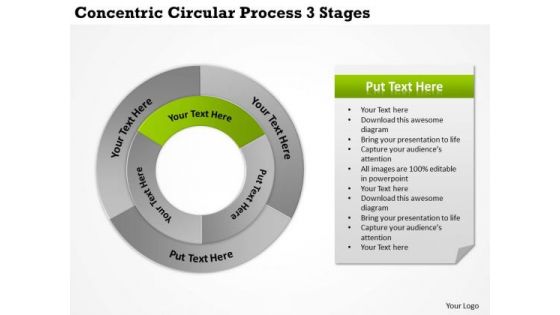 Business Strategy Development Circular Process 3 Stages And Policy