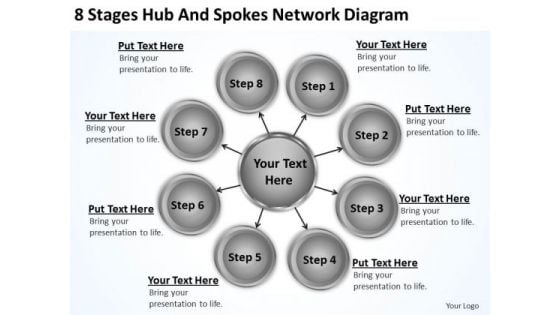 Business Strategy Diagram 8 Stages Hub And Spokes Network PowerPoint Templates Business Strategy Diagram 8 Stages Hub And Spokes Network PowerPoint Templates