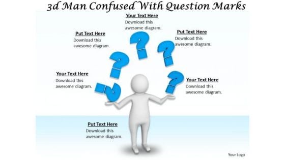 Business Strategy Examples 3d Man Confused With Question Marks Concepts