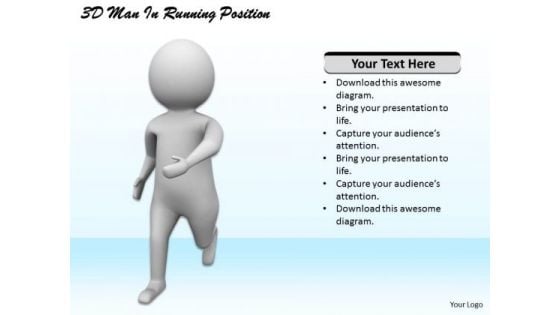 Business Strategy Examples 3d Man Running Position Concepts