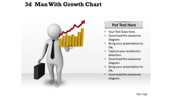 Business Strategy Examples 3d Man With Growth Chart Concepts