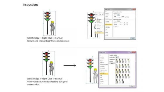 Business Strategy Examples 3d Traffic Man With Lights Adaptable Concepts
