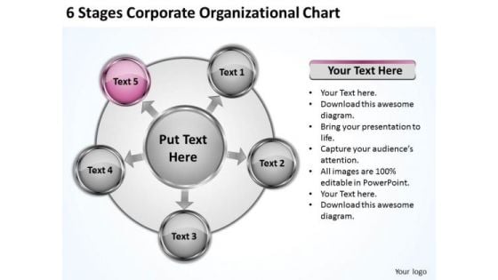 Business Strategy Examples 6 Stages Corporate Organizational Chart Ppt Sales Concepts