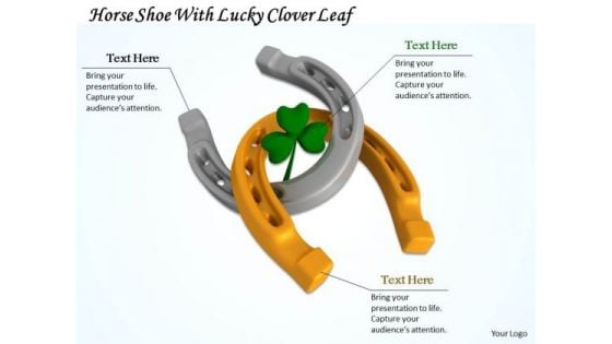 Business Strategy Examples Horse Shoe With Lucky Clover Leaf Success Images