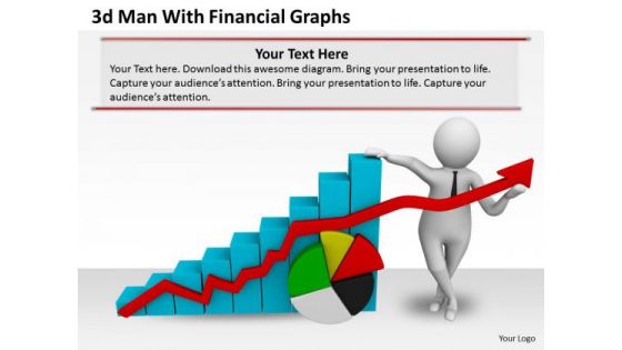 Business Strategy Execution 3d Man With Financial Graphs Concepts