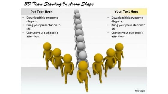 Business Strategy Execution 3d Team Standing Arrow Shape Concept Statement Business Strategy Execution 3d Team Standing Arrow Shape Concept Statement