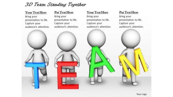 Business Strategy Execution 3d Team Standing Together Concept Statement