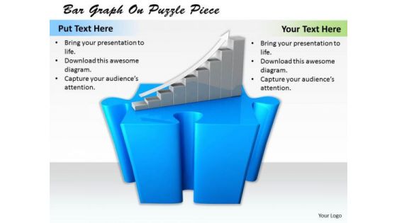 Business Strategy Execution Bar Graph Puzzle Piece Concept Statement