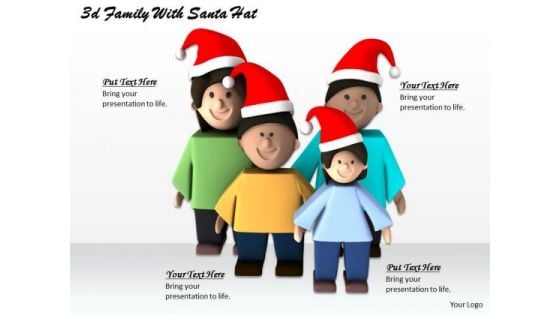 Business Strategy Formulation 3d Family With Santa Hat Character Modeling