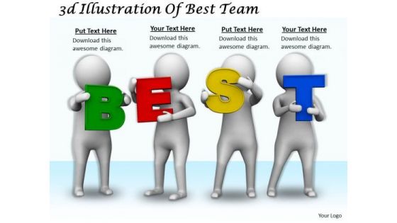 Business Strategy Formulation 3d Illustration Of Best Team Character Models