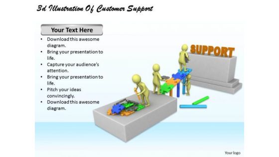 Business Strategy Formulation 3d Illustration Of Customer Support Concept Statement