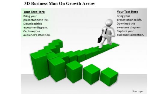 Business Strategy Formulation 3d Man Growth Arrow Concept Statement