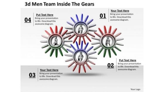 Business Strategy Implementation 3d Team Inside The Gears Concept