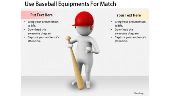 Business Strategy Implementation Use Baseball Equipments For Match 3d Character Models