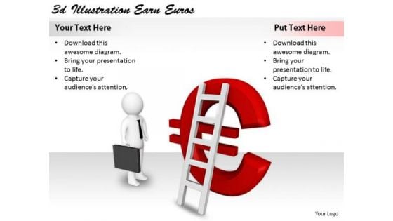 Business Strategy Innovation 3d Illustration Earn Euros Concepts