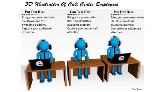 Business Strategy Innovation 3d Illustration Of Call Center Employees Basic Concepts
