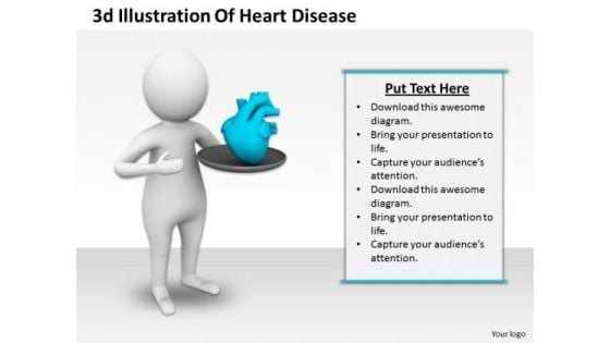 Business Strategy Innovation 3d Illustration Of Heart Disease Character