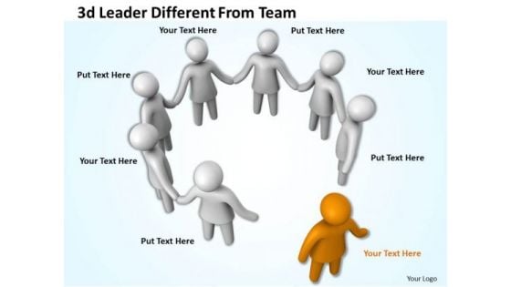Business Strategy Innovation 3d Leader Different From Team Adaptable Concepts