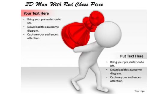 Business Strategy Innovation 3d Man With Red Chess Piece Basic Concepts Business Strategy Innovation 3d Man With Red Chess Piece Basic Concepts