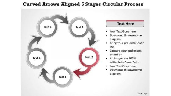 Business Strategy Innovation Aligned 5 Stages Circular Process Planning