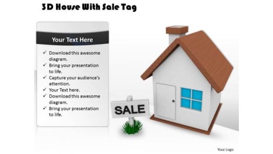 Business Strategy Model 3d House With Sale Tag Stock Images