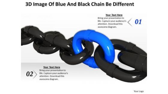 Business Strategy Model 3d Image Of Blue And Black Chain Be Different Stock Images