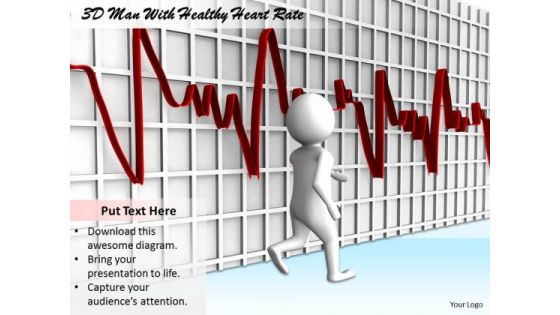 Business Strategy Model 3d Man With Healthy Heart Characters