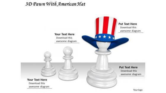 Business Strategy Model 3d Pawn With American Hat Images