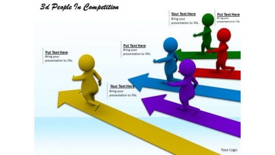 Business Strategy Model 3d People Competition Concepts