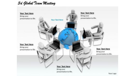 Business Strategy Plan 3d Global Team Meeting Concept