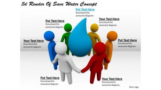 Business Strategy Plan 3d Render Of Save Water Concept Basic Concepts