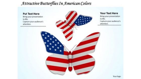 Business Strategy Plan Attractive Butterflies American Colors Success Images