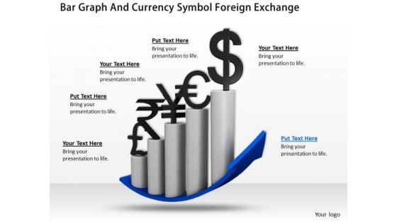 Business Strategy Plan Bar Graph And Currency Symbol Foreign Exchange Clipart