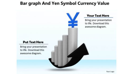 Business Strategy Plan Bar Graph And Yen Symbol Currency Value Clipart